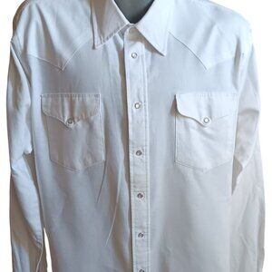 XXL Vintage Men's Ruddock USA Western Cowboy White Snap Rancher 1980's USA